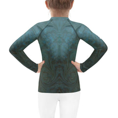 Kids Rash Guard - Blue Striped Design