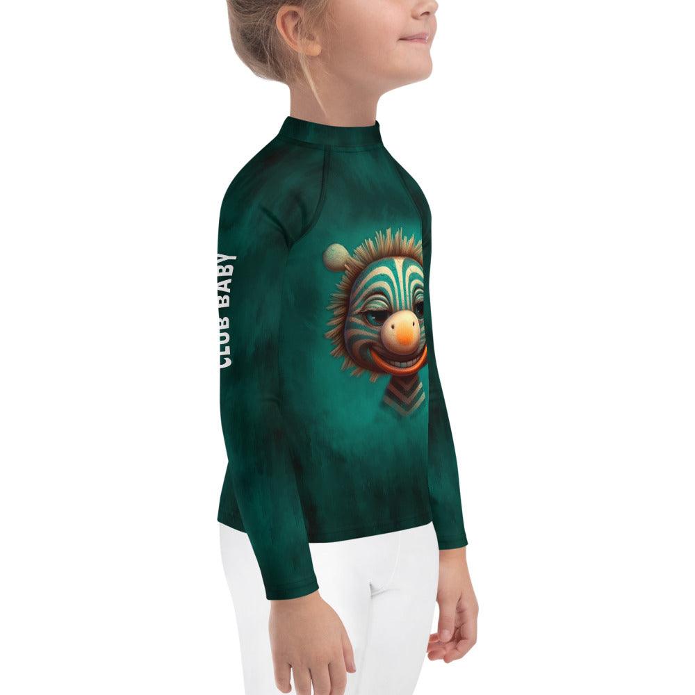 Youth Rash Guard with celestial patterns for kids.