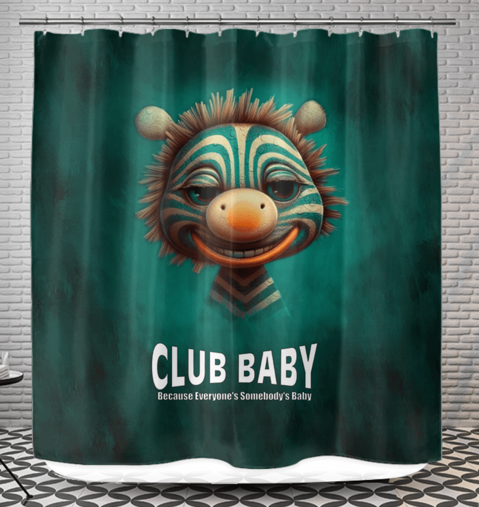 Starry night-inspired shower curtain adding a celestial touch to bathroom decor.