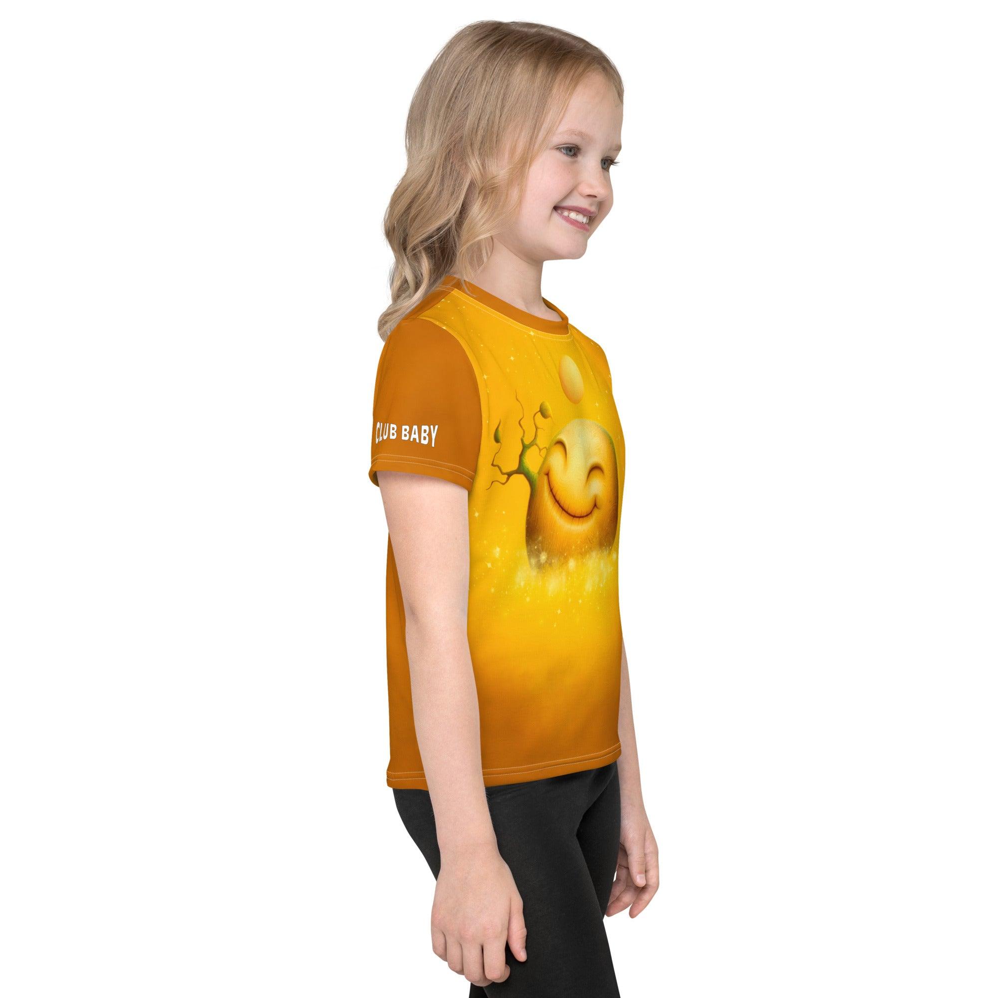 Front view of Celestial Luna Dreams crew neck for kids.