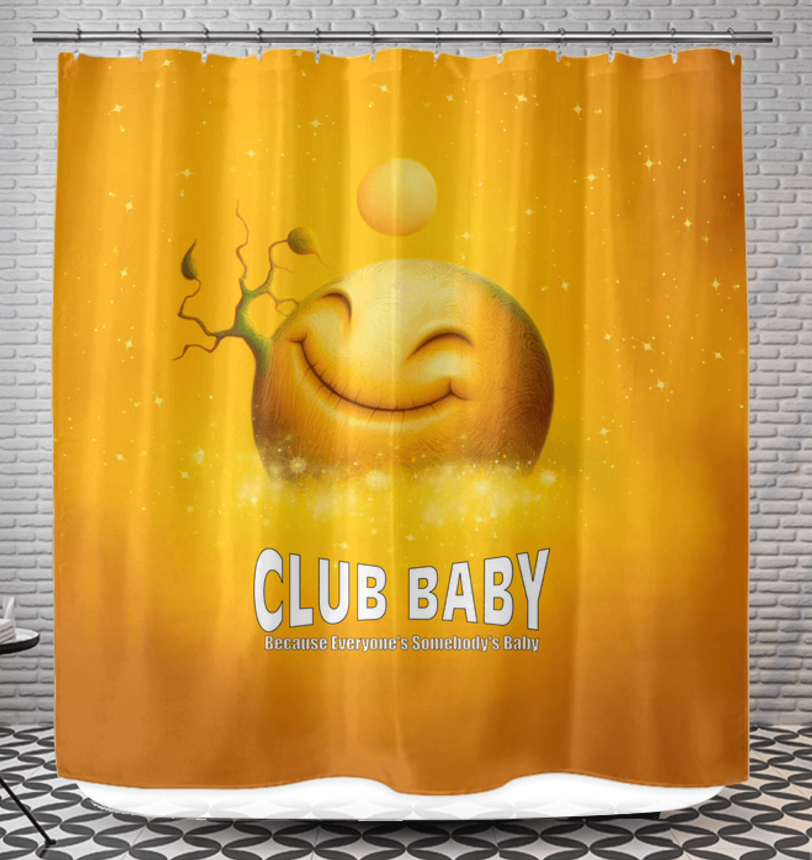 Celestial Luna Dreams Shower Curtain with moon and stars pattern for a dreamy bathroom decor.