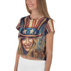 Celestial Serenade All-Over Print Crop Tee - Beyond T-shirts