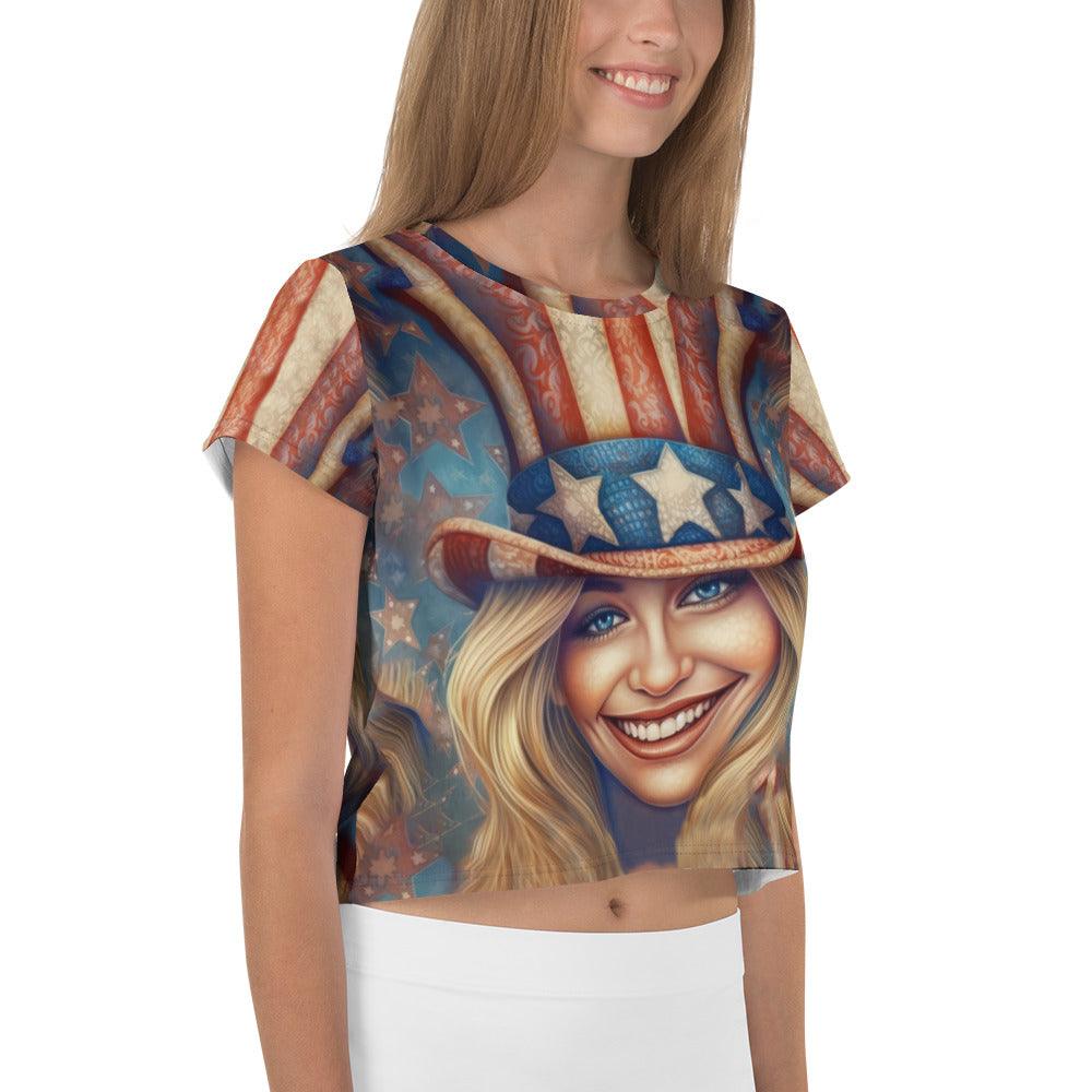 Celestial Serenade All-Over Print Crop Tee - Beyond T-shirts