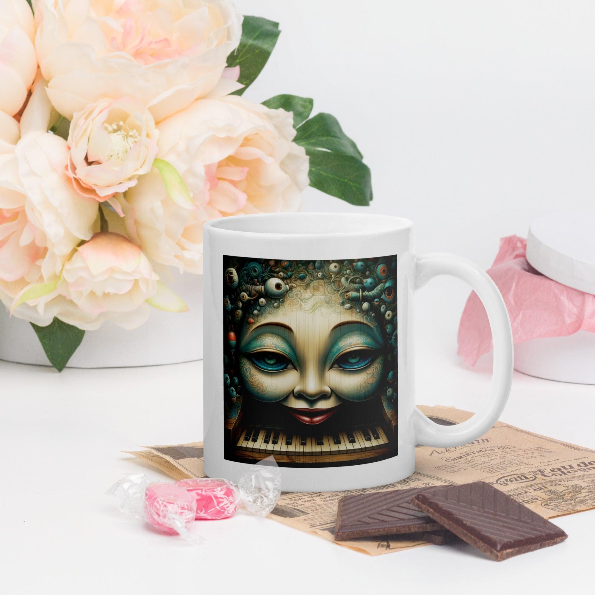 Celestial Symphony White Glossy Mug - Beyond T-shirts