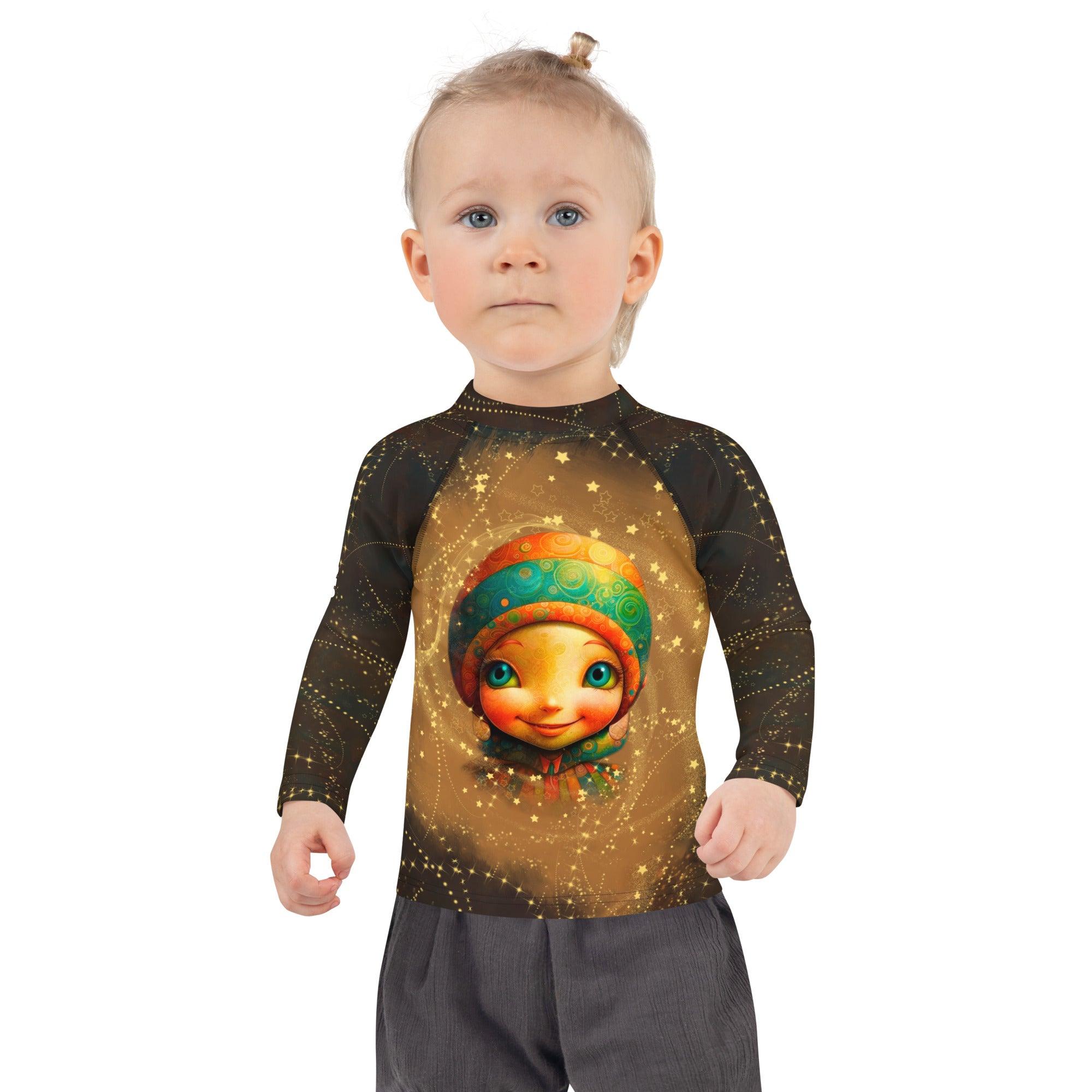 Cherubic Iris Parade Rash Guard in packaging.