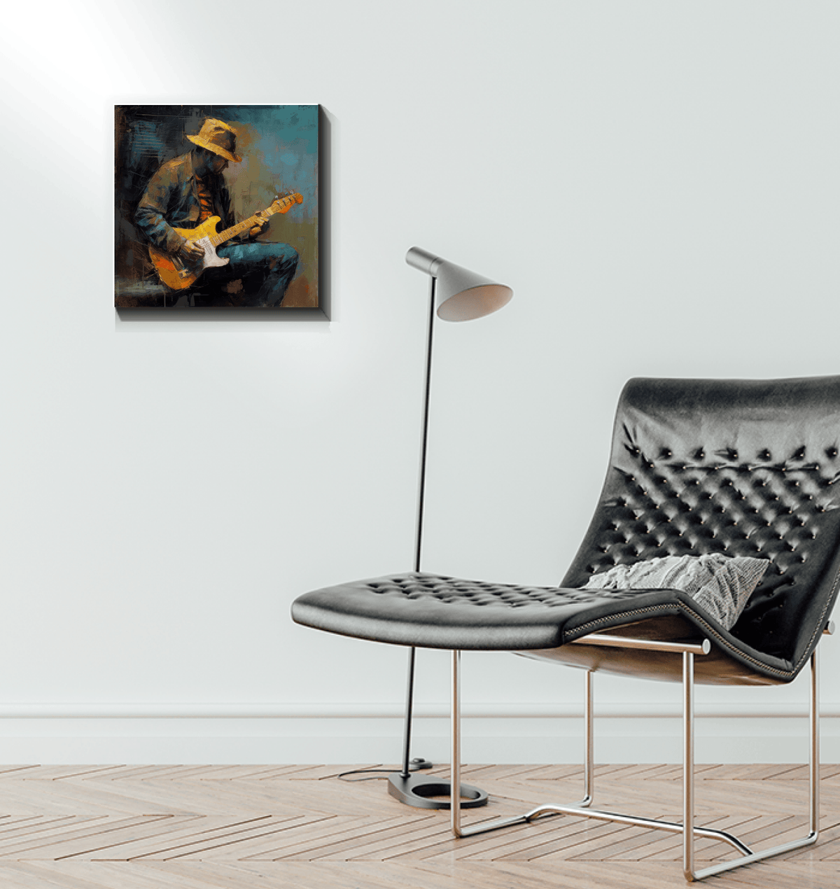 Vibrant colors of the Chord Champion Canvas art.