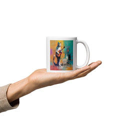 Person holding the Chord Charmer Mug, showcasing its glossy finish.