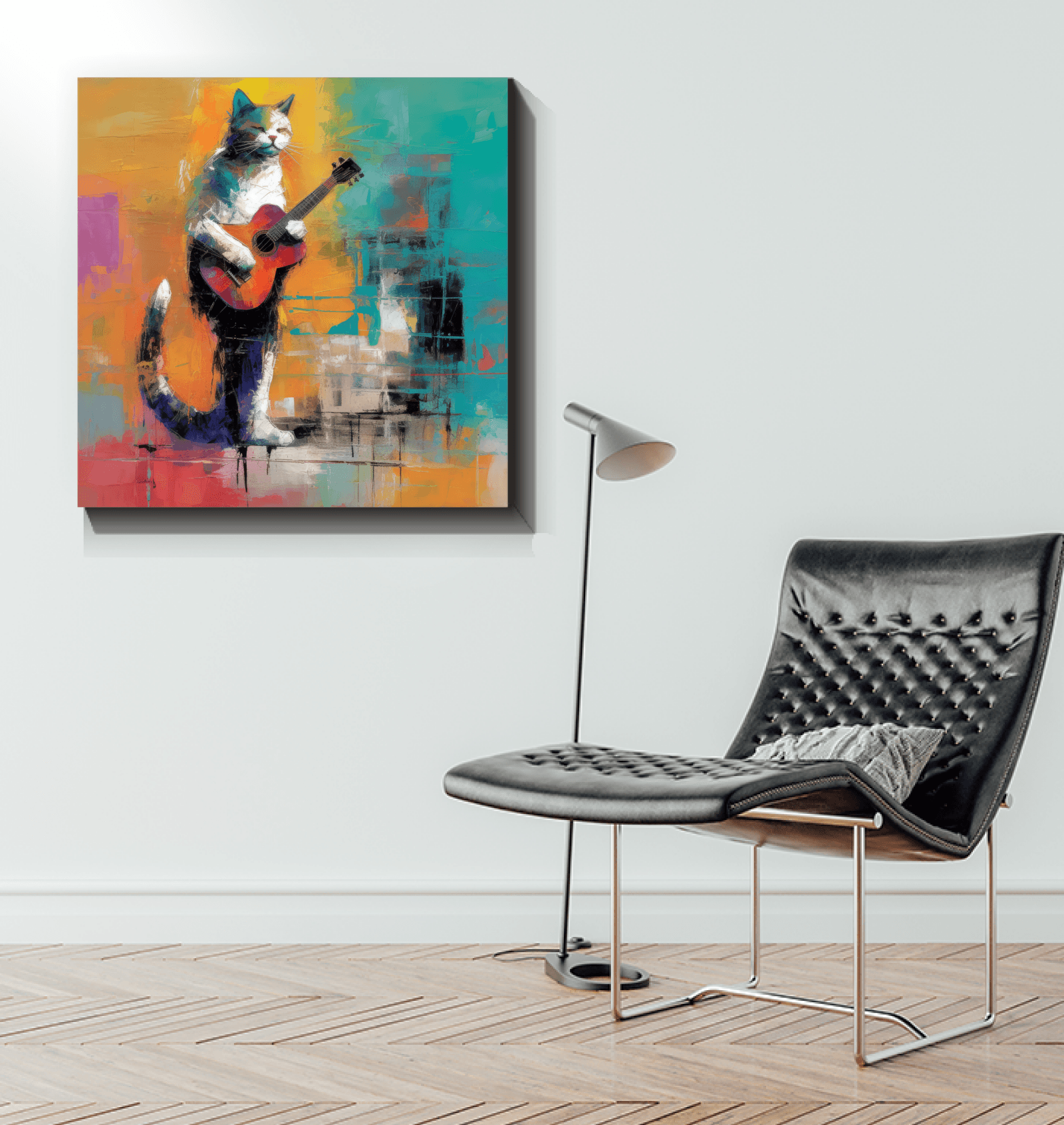 Chord Charmer Canvas displayed in a cozy reading nook.