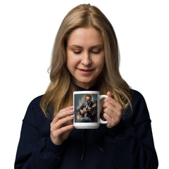 White glossy Chord Conqueror mug, perfect gift for musicians.