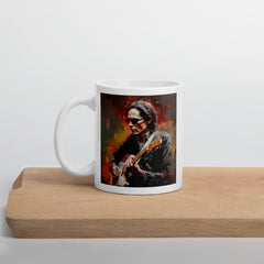 White glossy mug by Chord Crusader side view