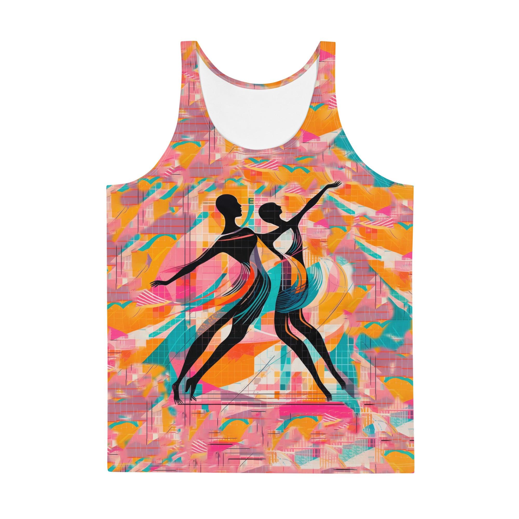 Elegant men's tank top in classic balletic style on white background.