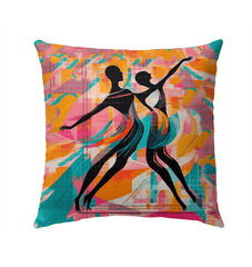 Classic Balletic Style Outdoor Pillow showcased on a patio chair.