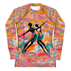 Elegant women's balletic style rash guard for swimming and surfing.