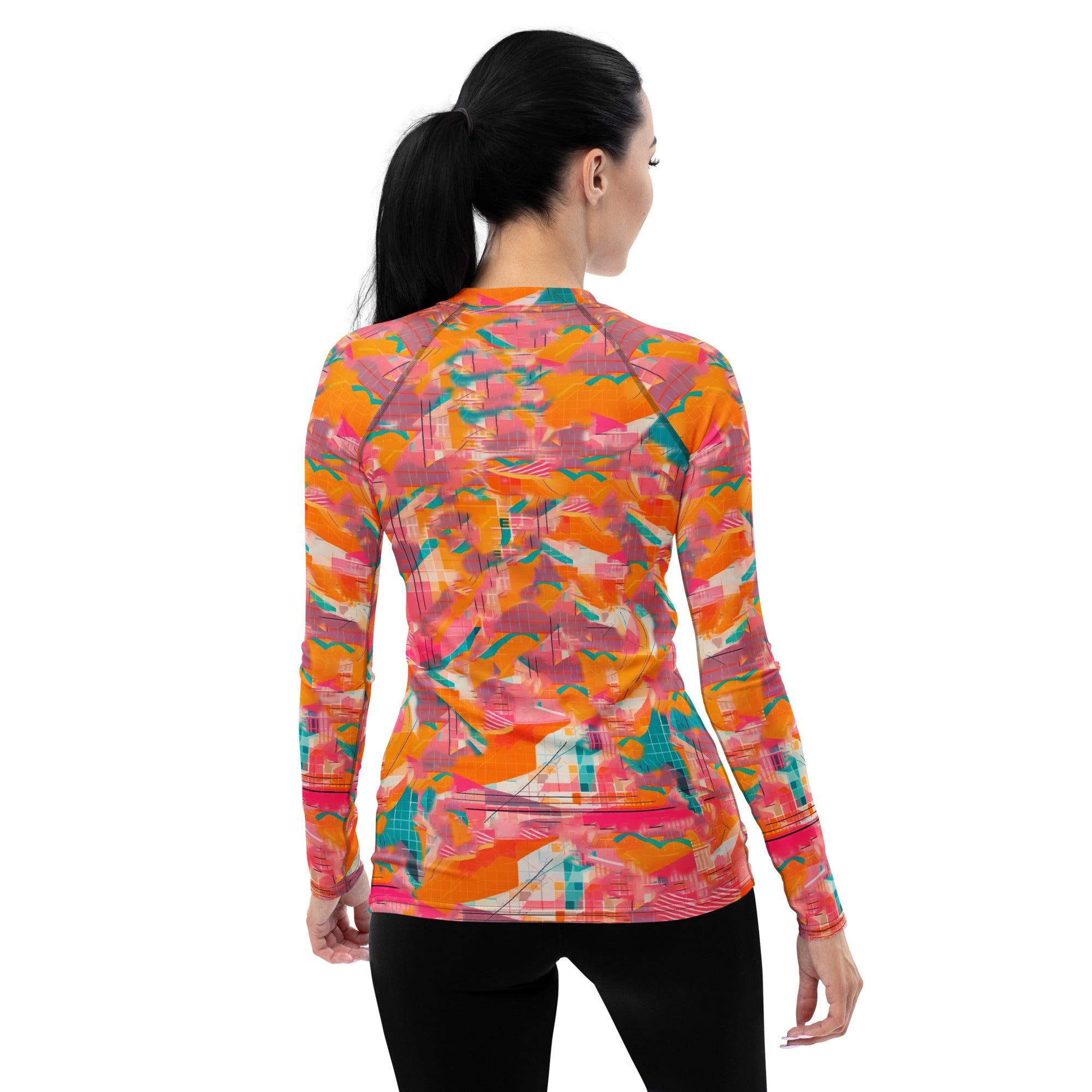 Durable and stylish balletic rash guard for women, perfect for water activities.