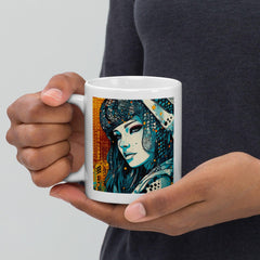 Ceramic Coffee Cup with Colorful Design.