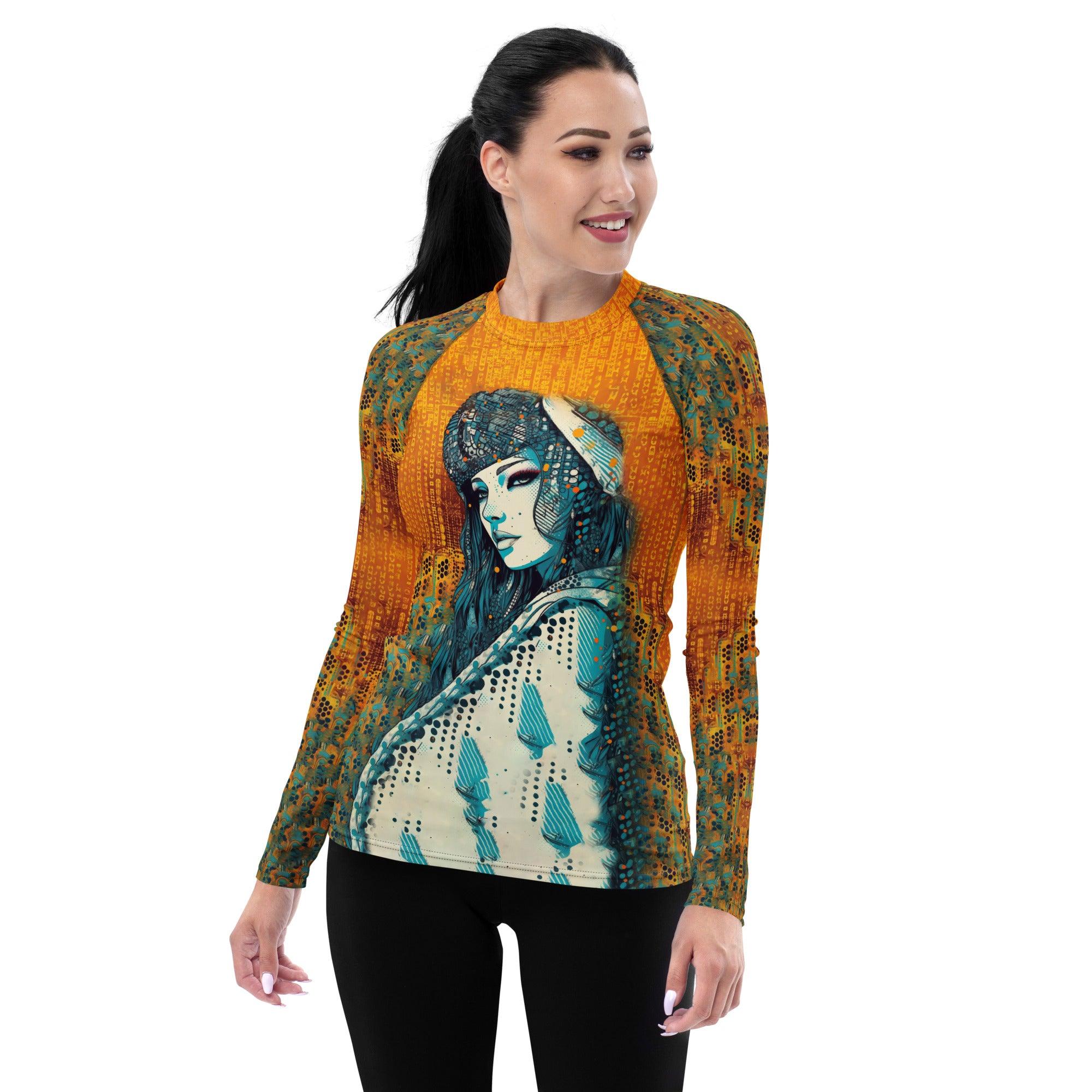 Colorful Creations women's rash guard in vibrant patterns.