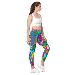 Side view of Colorful Desire II Leggings with pockets.
