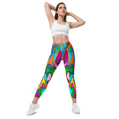 Close-up of pocket detail on Colorful Desire II Leggings.