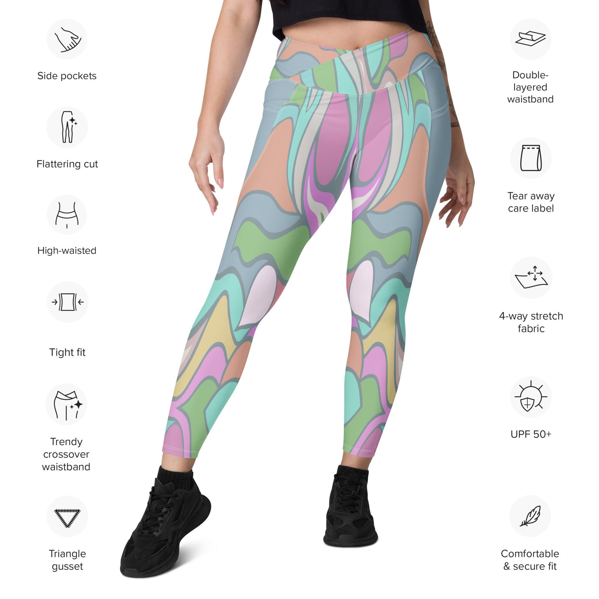 Vibrant pattern detail on Colorful Desire III Leggings.