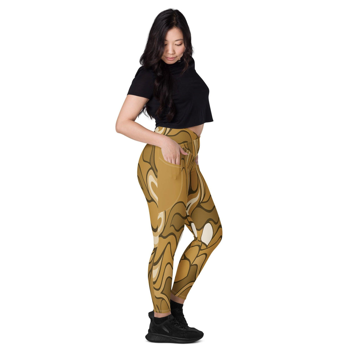 Vibrant Colorful Desire IV Crossover Leggings on White Background