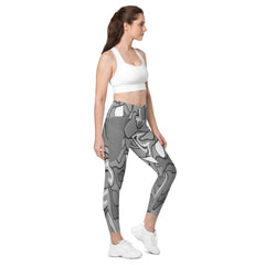 Bright and vibrant V crossover leggings with side pockets.