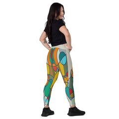 Close-up of the vibrant pattern on Colorful Passion Leggings.