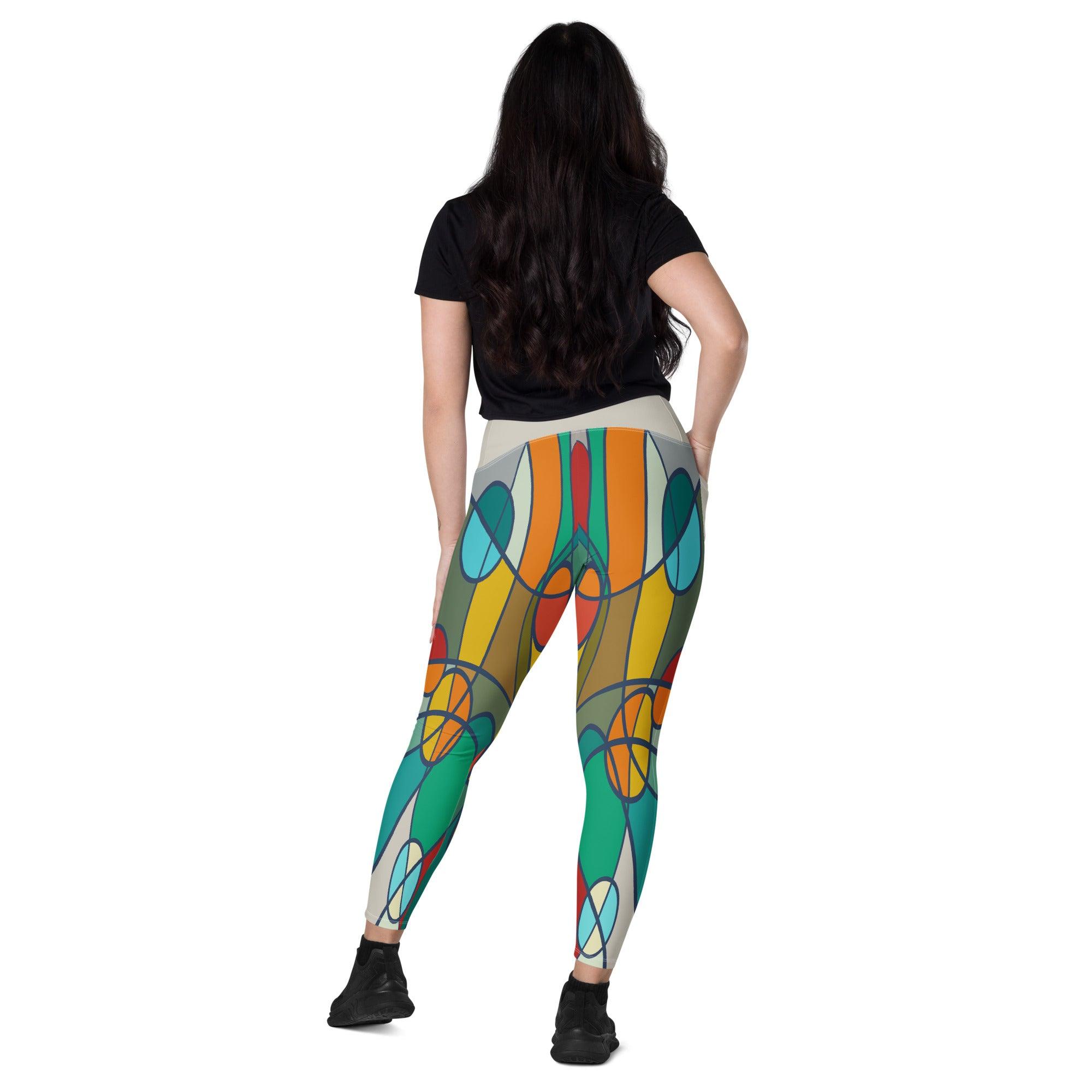 Back view of Colorful Passion Leggings highlighting the fit and design.