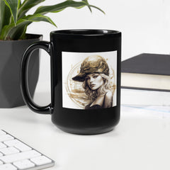 Coloring Canvas Black Glossy Mug - Front View