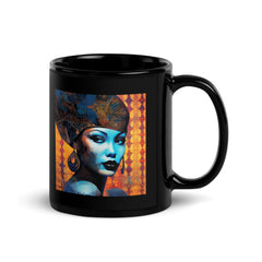 Coloring Corner Black Glossy Mug front view.