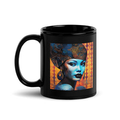 Black ceramic mug with Coloring Corner logo.