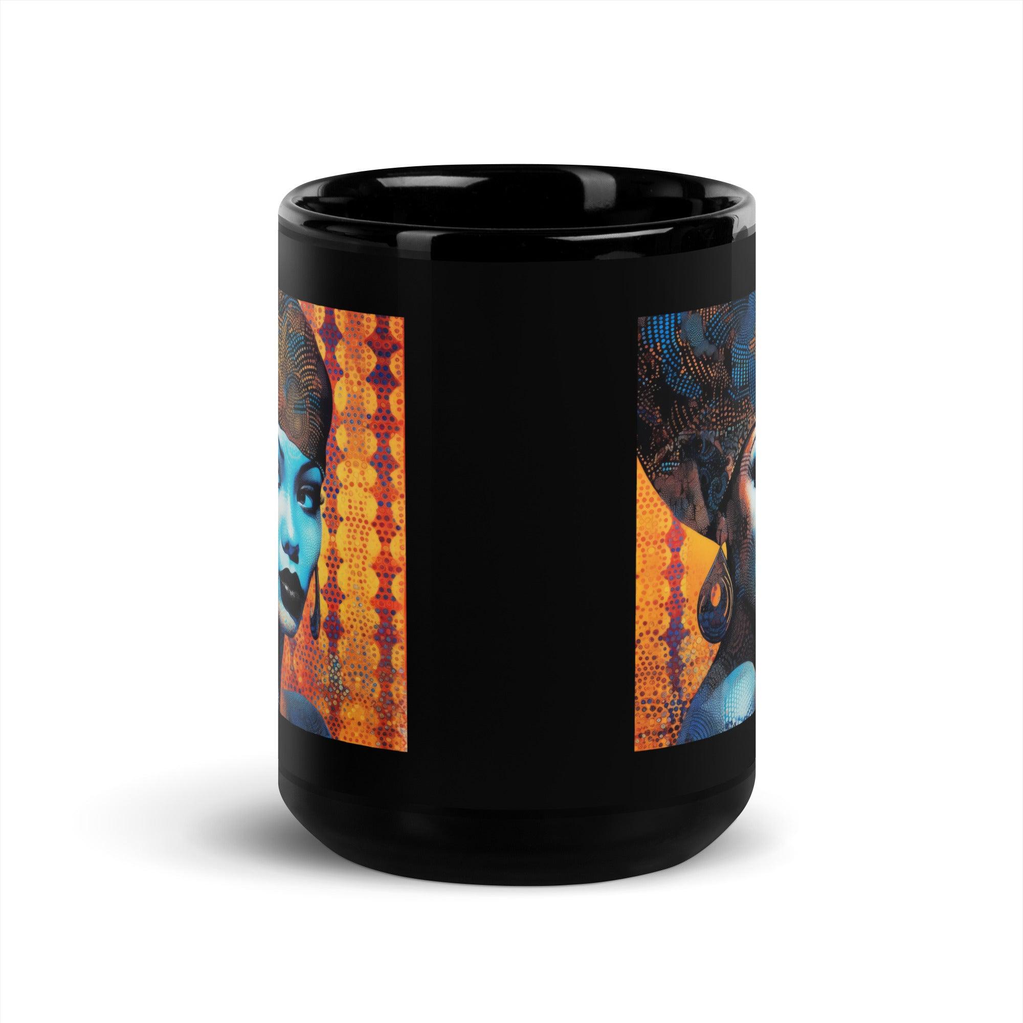 Black mug for art enthusiasts.