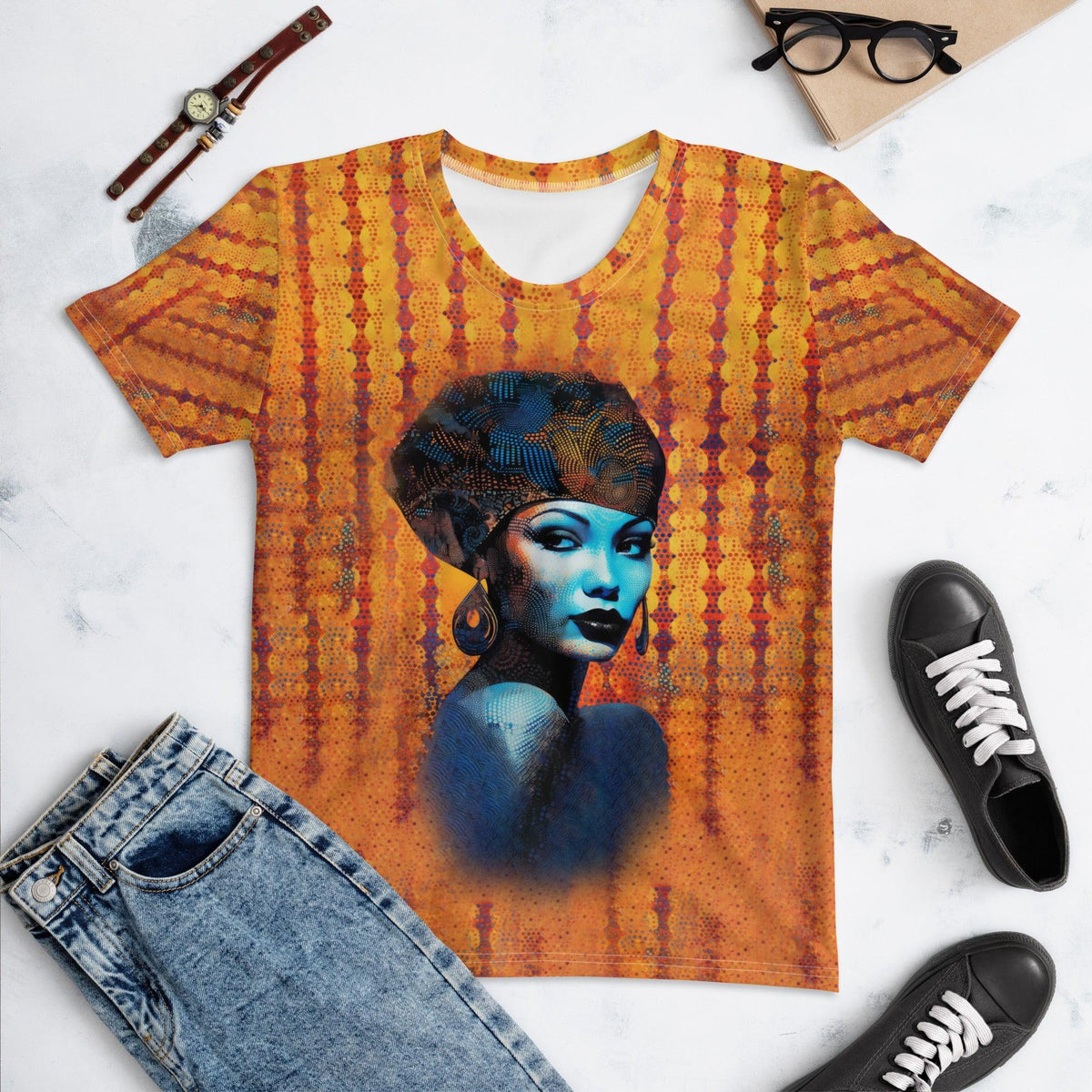 Coloring Corner women's t-shirt front view on model.