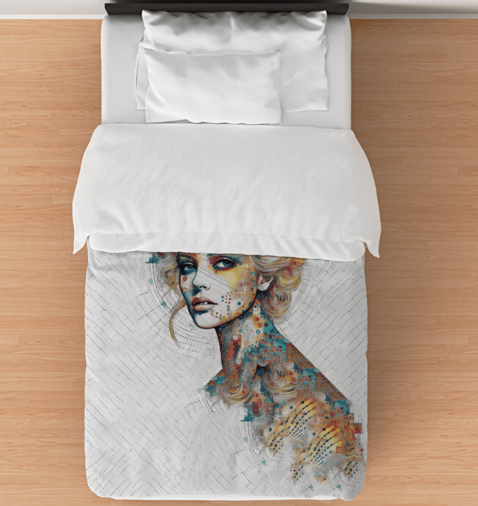 Creative and colorful bedding design, ideal for children's room decor.