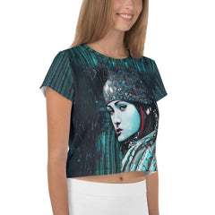 Stylish woman wearing Coloring Creations III crop tee.