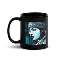 Detailed close-up of Coloring Creations III Black Glossy Mug artwork.