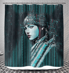 Coloring Creations III artistic shower curtain with vibrant patterns.