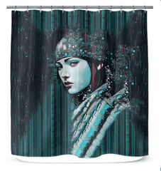 Bright and colorful Coloring Creations III shower curtain for modern bathrooms.