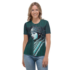 Coloring Creations III women's T-shirt with abstract design.