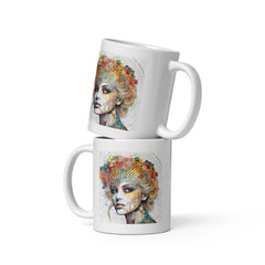 Coloring Creations White Glossy Mug - Artistic Coffee Cup Design