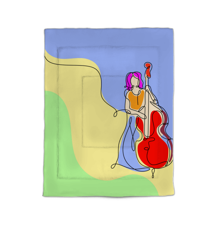 Contrabass Line Art Comforter - Twin - Beyond T-shirts