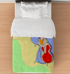 Contrabass Line Art Comforter - Twin - Beyond T-shirts