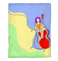 Contrabass Line Art Duvet Cover - Beyond T-shirts