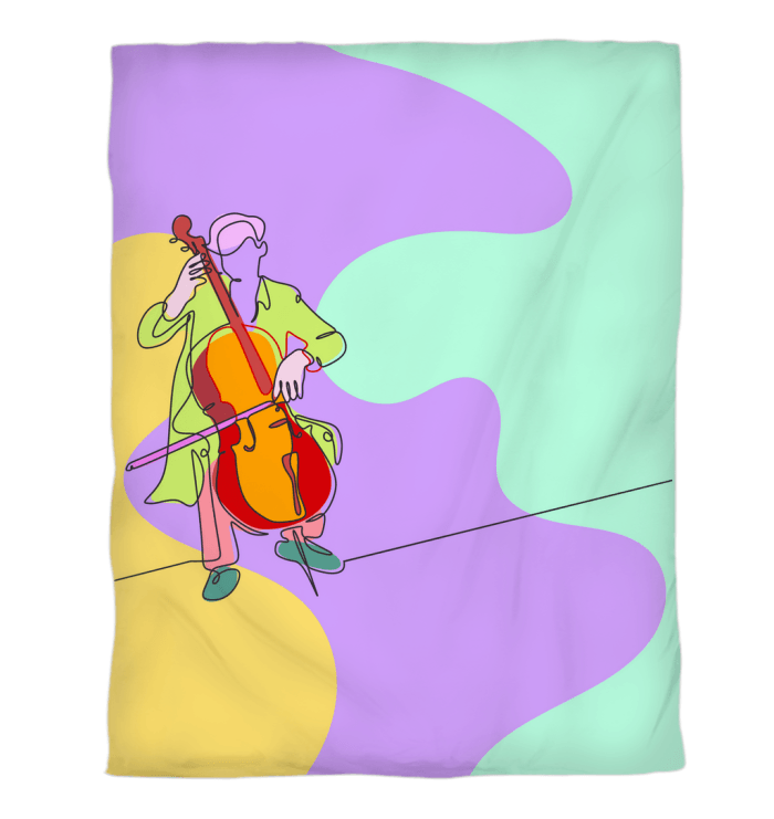 Contrabass Line Art Duvet Cover - Beyond T-shirts