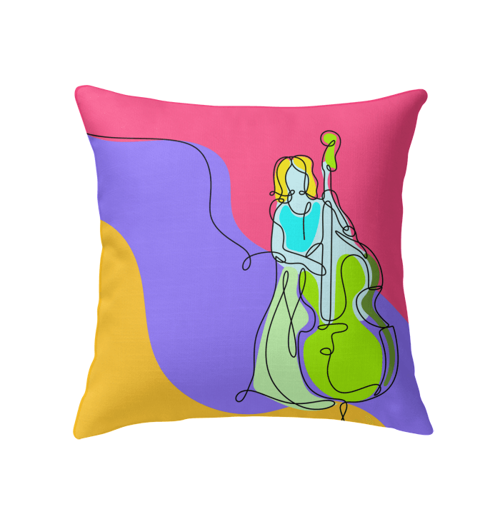 Contrabass Line Art Indoor Pillow - Beyond T-shirts