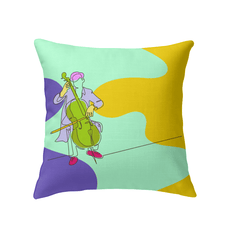 Contrabass Line Art Indoor Pillow - Beyond T-shirts