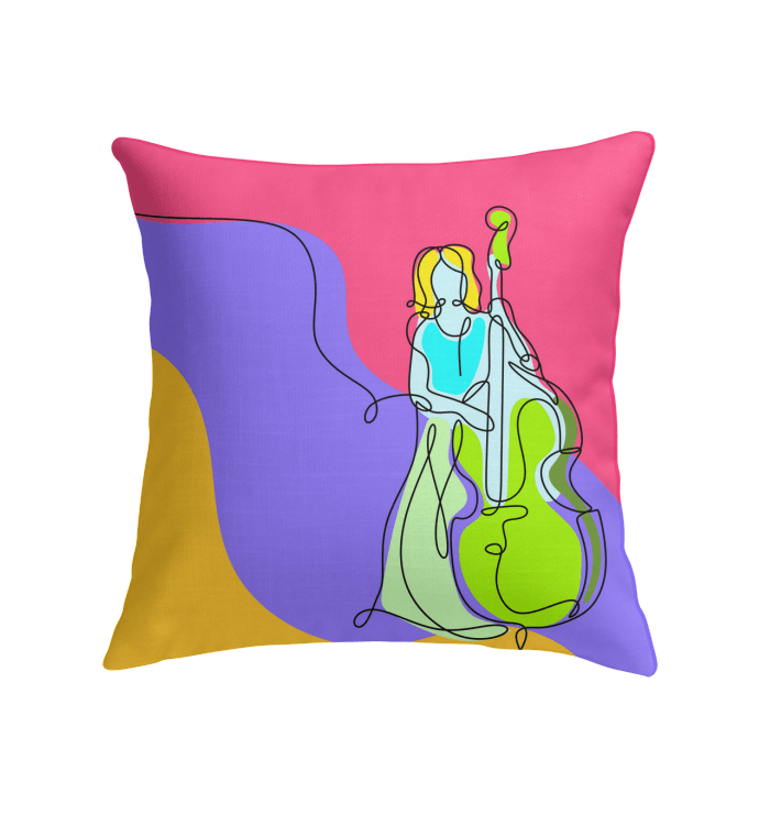 Contrabass Line Art Indoor Pillow - Beyond T-shirts