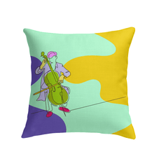 Contrabass Line Art Indoor Pillow - Beyond T-shirts