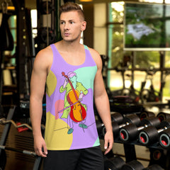 Contrabass Line Art Tank Top Front View