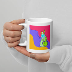 Contrabass Line Art White Glossy Mug - Beyond T-shirts