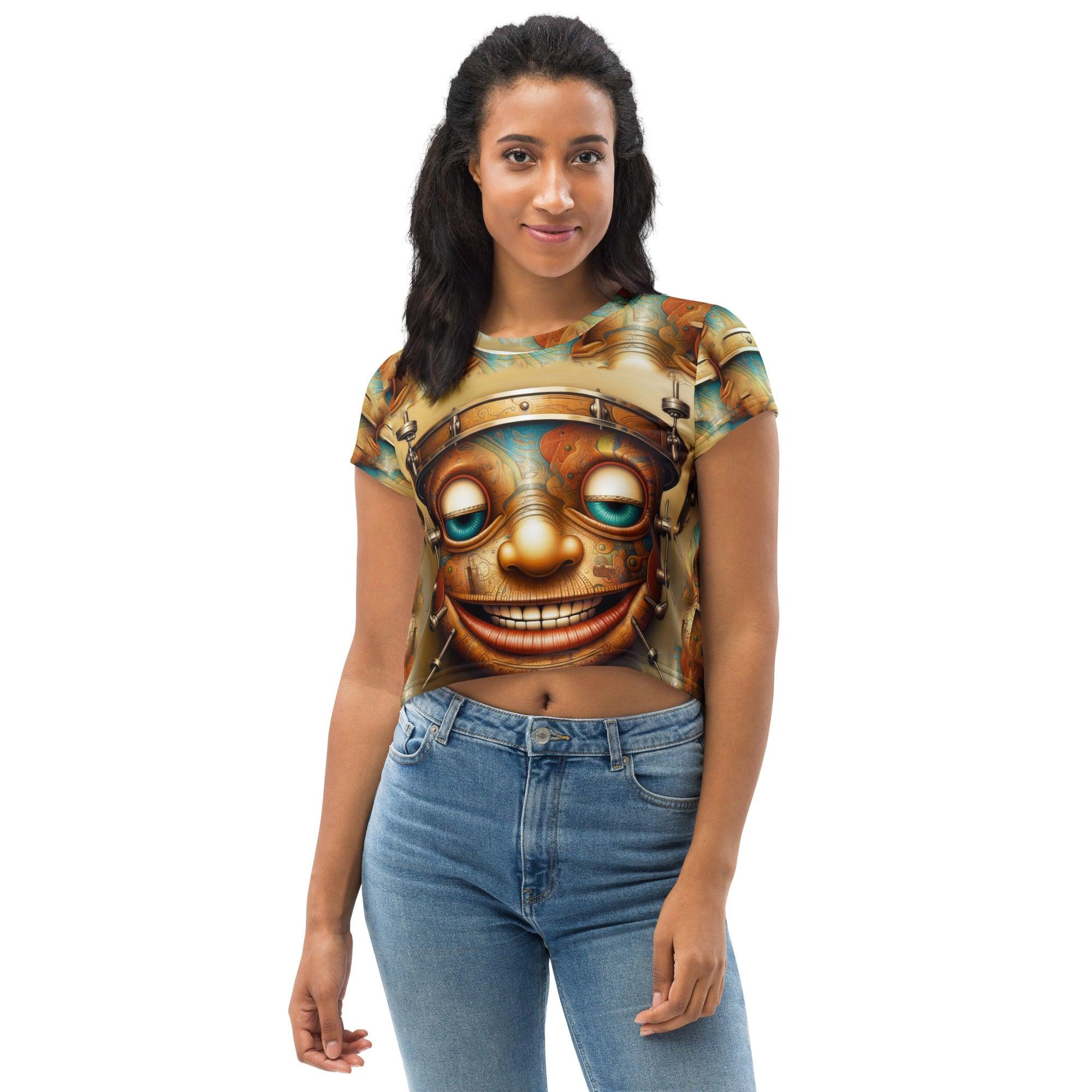 Cosmic Carousel All-Over Print Crop Tee - Beyond T-shirts